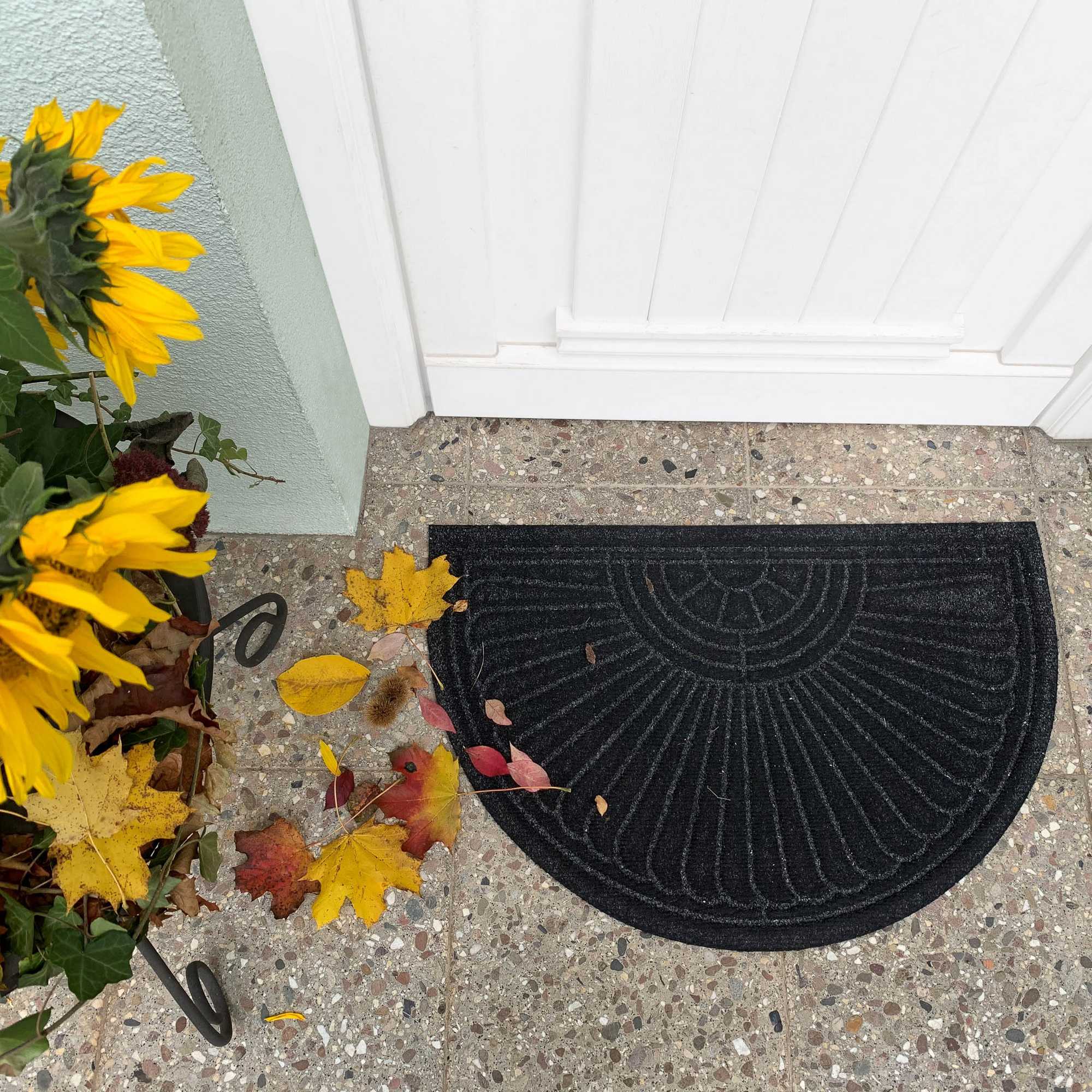 Dune Half Moon Scraper Doormats In Dark Grey